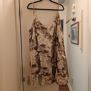 ARULA Gold and Bronze Sequin Slip Size C (3X)